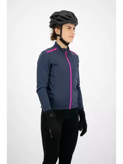 ROGELLI PESARA női téli kerékpáros kabát, tengerészkék és rózsaszín
