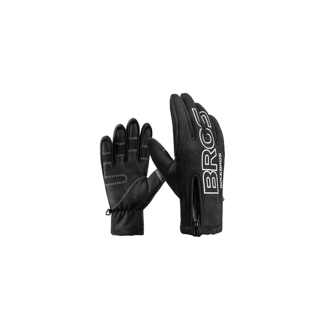 Rockbros téli softshell kerékpáros kesztyű, fekete S091-4BK