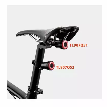 Rockbros hátsó kerékpár lámpa 60 lum LED USB nyereghez / nyeregcsőhöz TL907Q50