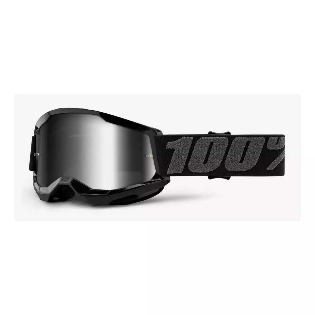 100% Junior kerékpáros szemüveg STRATA 2 JUNIOR (Ezüst tükrös Anti-Fog lencse, LT 25%+/-5%) black STO-50521-252-01