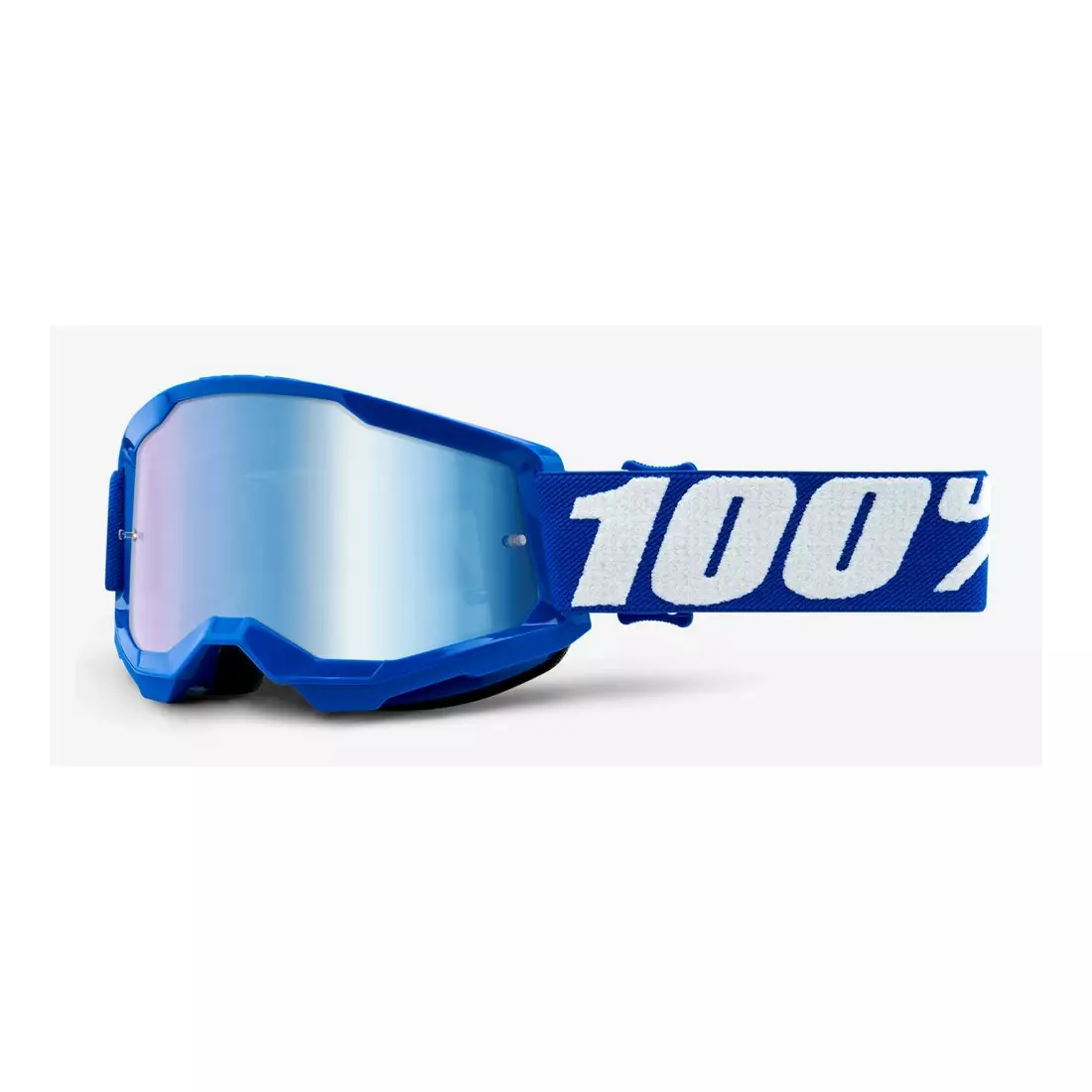100% Junior kerékpáros szemüveg STRATA 2 JUNIOR (kék tükrös Anti-Fog lencse, LT 53%+/-5%) blue STO-50521-250-02