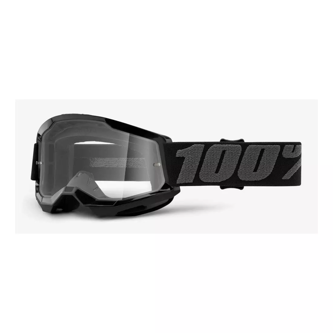 100% Junior kerékpáros szemüveg STRATA 2 JUNIOR (tiszta Anti-Fog lencse, LT 88%-92%) black STO-50521-101-01
