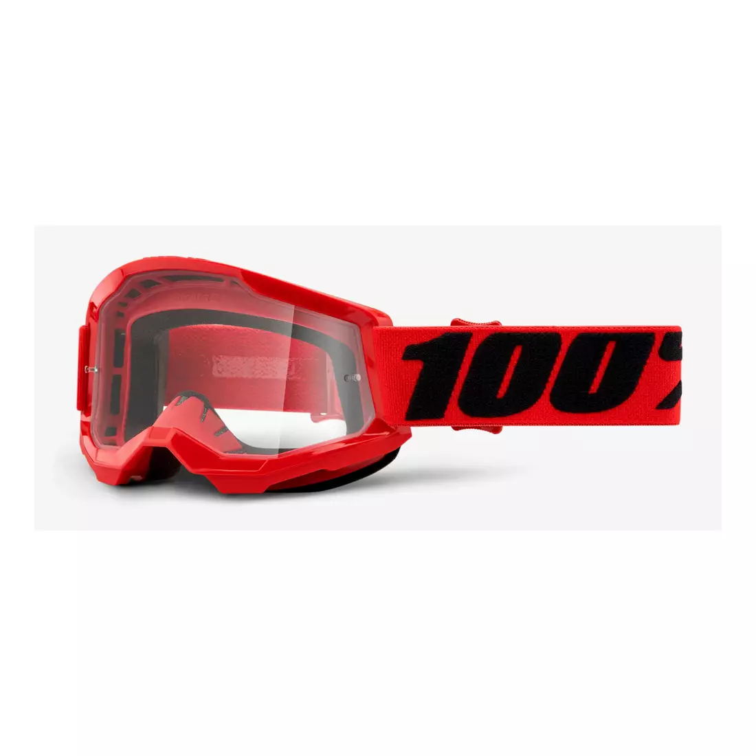 100% Junior kerékpáros szemüveg STRATA 2 JUNIOR (tiszta Anti-Fog lencse, LT 88%-92%) red STO-50521-101-03