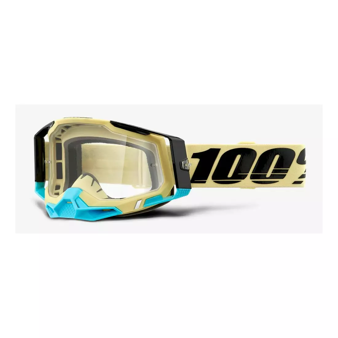 100% Kerékpáros szemüveg RACECRAFT 2 (átlátszó anti-fog lencse, LT 88%-92% + 10 fedő) airblast STO-50121-101-11