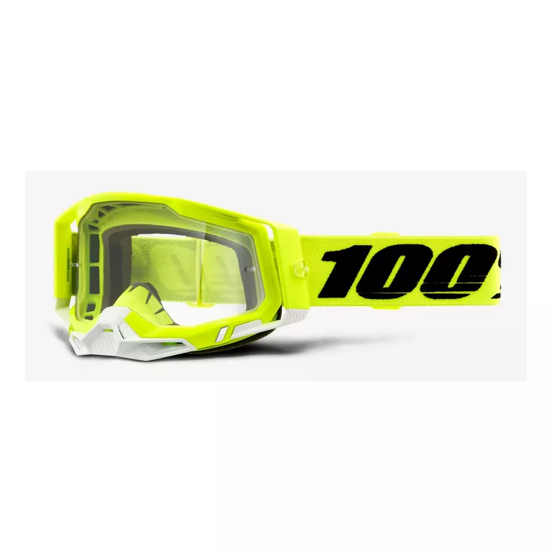 100% Kerékpáros szemüveg RACECRAFT 2 (átlátszó anti-fog lencse, LT 88%-92% + 10 fedő) yellow STO-50121-101-04