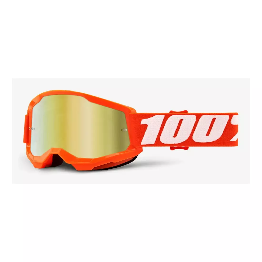 100% Kerékpáros szemüveg STRATA 2 JUNIOR (arany tükrös Anti-Fog lencse, LT 28%+/-5%) orange STO-50521-259-05