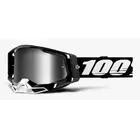 100% RACECRAFT 2 kerékpáros szemüveg (ezüst tükrös Anti-Fog lencse, LT 25%+/-5% + átlátszó Anti-Fog lencse, LT 88%-92% + 10 fedő) black STO-50121-252-01