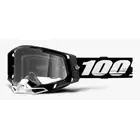 100% RACECRAFT 2 kerékpáros szemüveg (ezüst tükrös Anti-Fog lencse, LT 25%+/-5% + átlátszó Anti-Fog lencse, LT 88%-92% + 10 fedő) black STO-50121-252-01