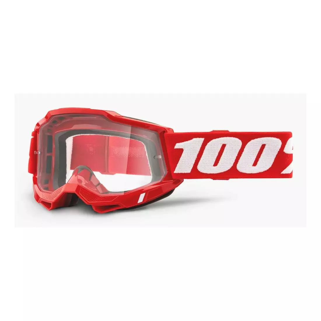 100% kerékpáros szemüveg ACCURI 2 (tiszta Anti-Fog lencse, LT 88%-92%) red STO-50221-101-03