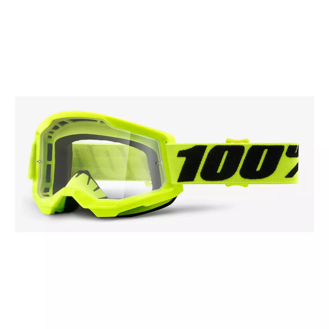 100% kerékpáros szemüveg STRATA 2 (tiszta Anti-Fog lencse, LT 88%-92%) fluo yellow STO-50421-101-04