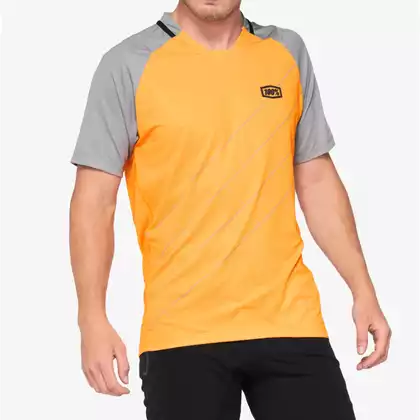 100% koszulka rowerowa męska CELIUM orange grey STO-41204-424-12