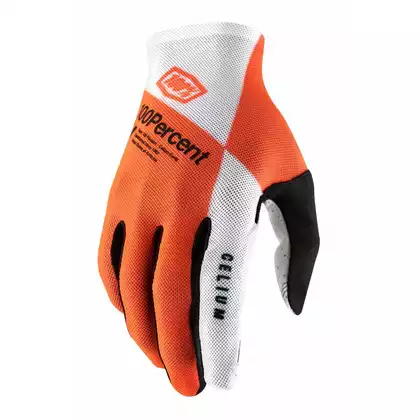 100% rękawiczki rowerowe męskie CELIUM fluo orange white STO-10005-444-12