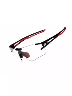 Rockbros 10125 kerékpár / sport szemüveg fotokróm fekete-piros színnel