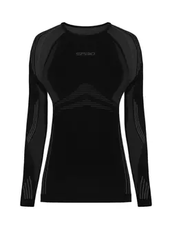 SPAIO termoaktív fehérnemű, női póló POWERFUL fekete-szürke