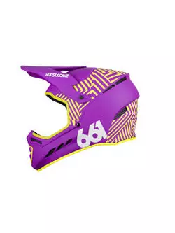 SisSixOne 661 RESET DAZZLE PURPLE Kerékpáros sisak fullface lila és sárga 