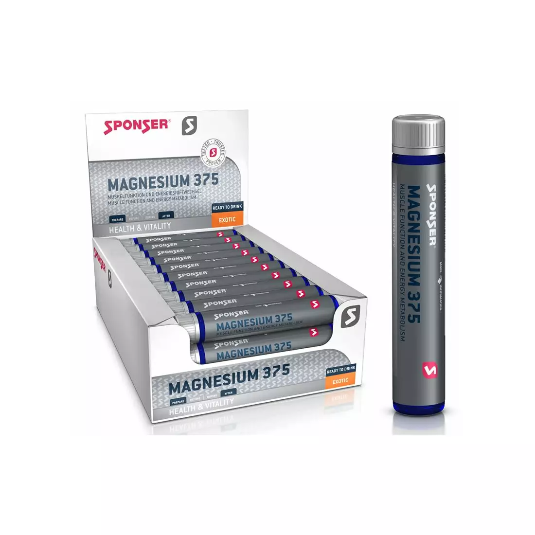 Magnézium SPONSER MAGNESIUM 375 ampullákban (doboz 30 ampulla x 25 g)