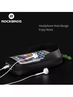 Rockbros Hard Shell keretes telefontáska oldalsó zsebekkel 6.2&quot; fekete B53-6.2