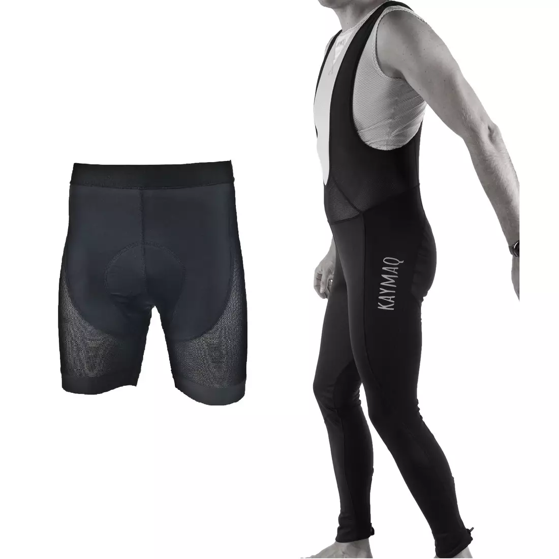 [Set] KAYMAQ téli nadrág, softshell, merevítővel, párna nélkül CREEK II + KAYMAQ BOXER férfi kerékpáros boxer rövidnadrág párnázással
