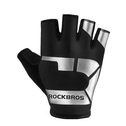 Rockbros rövid ujjú kerékpáros kesztyű, fekete S220