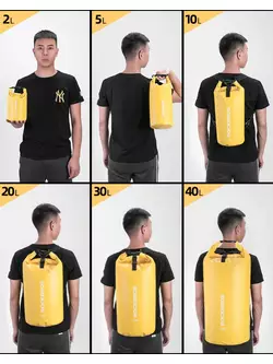 Rockbros vízálló hátizsák / zsák 20L, sárga ST-005Y