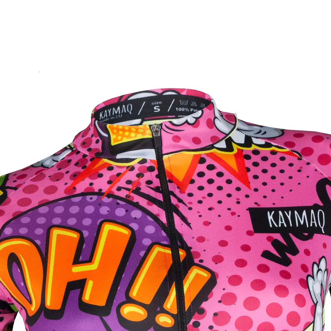 KAYMAQ DESIGN W27 női kerékpáros mez, rövid ujjú, rózsaszín