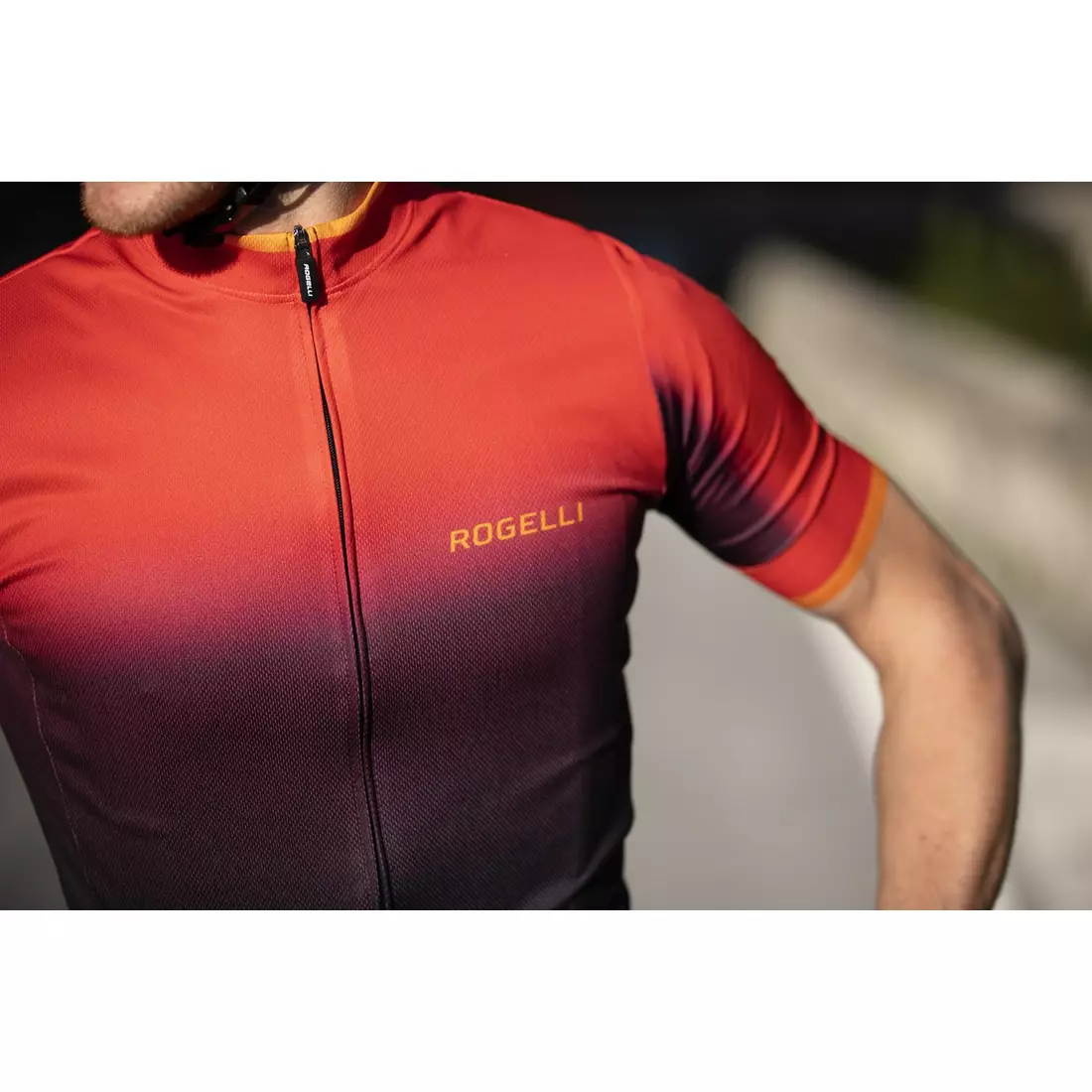 ROGELLI férfi kerékpáros póló HORIZON orange/red