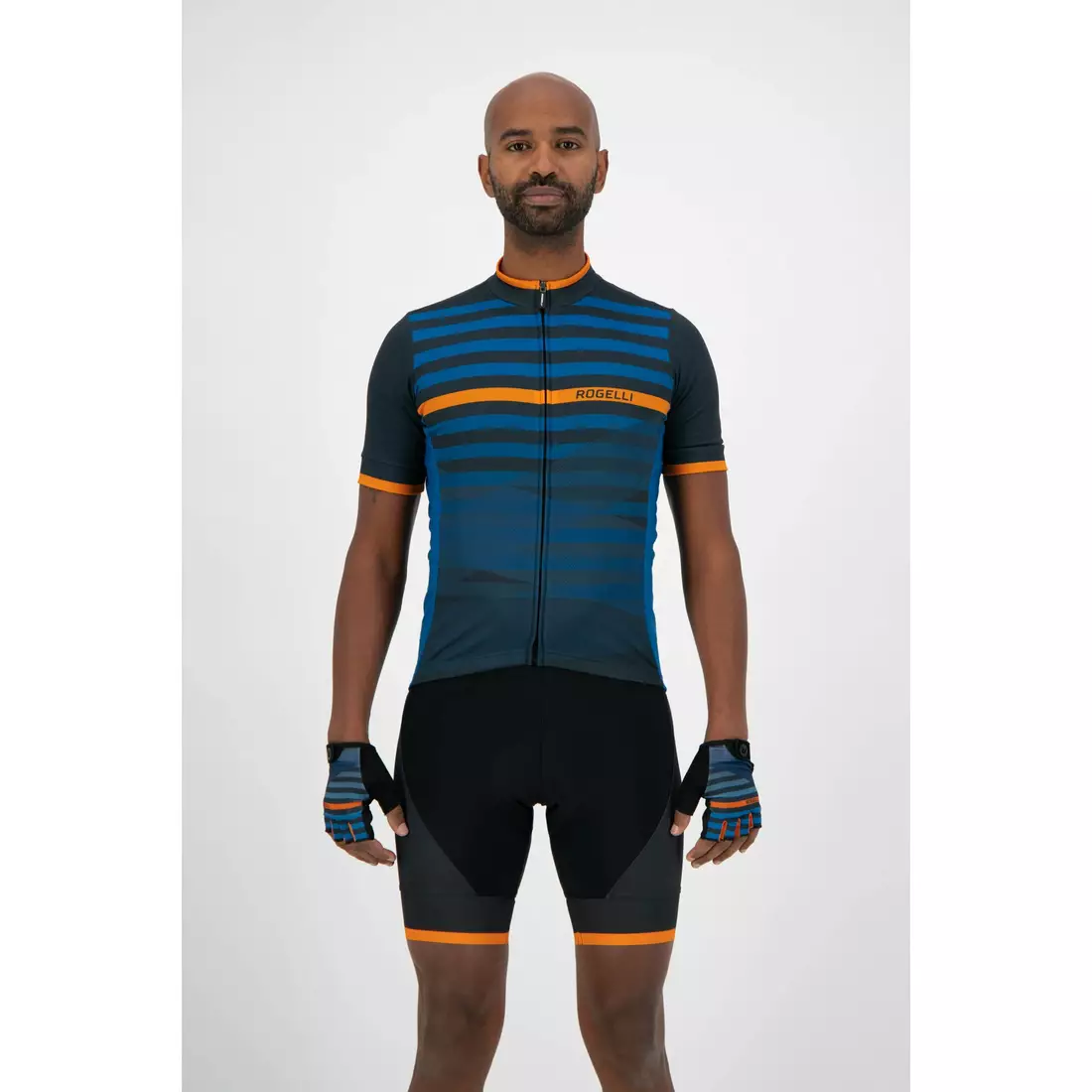ROGELLI férfi kerékpáros póló STRIPE blue/orange 001.102