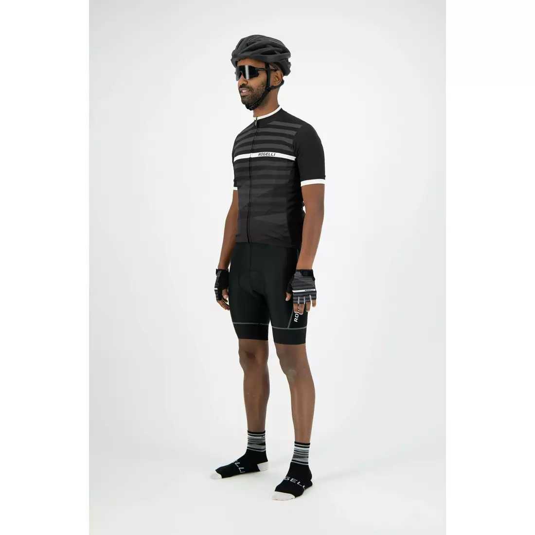 ROGELLI férfi kerékpáros póló STRIPE white/black 001.100