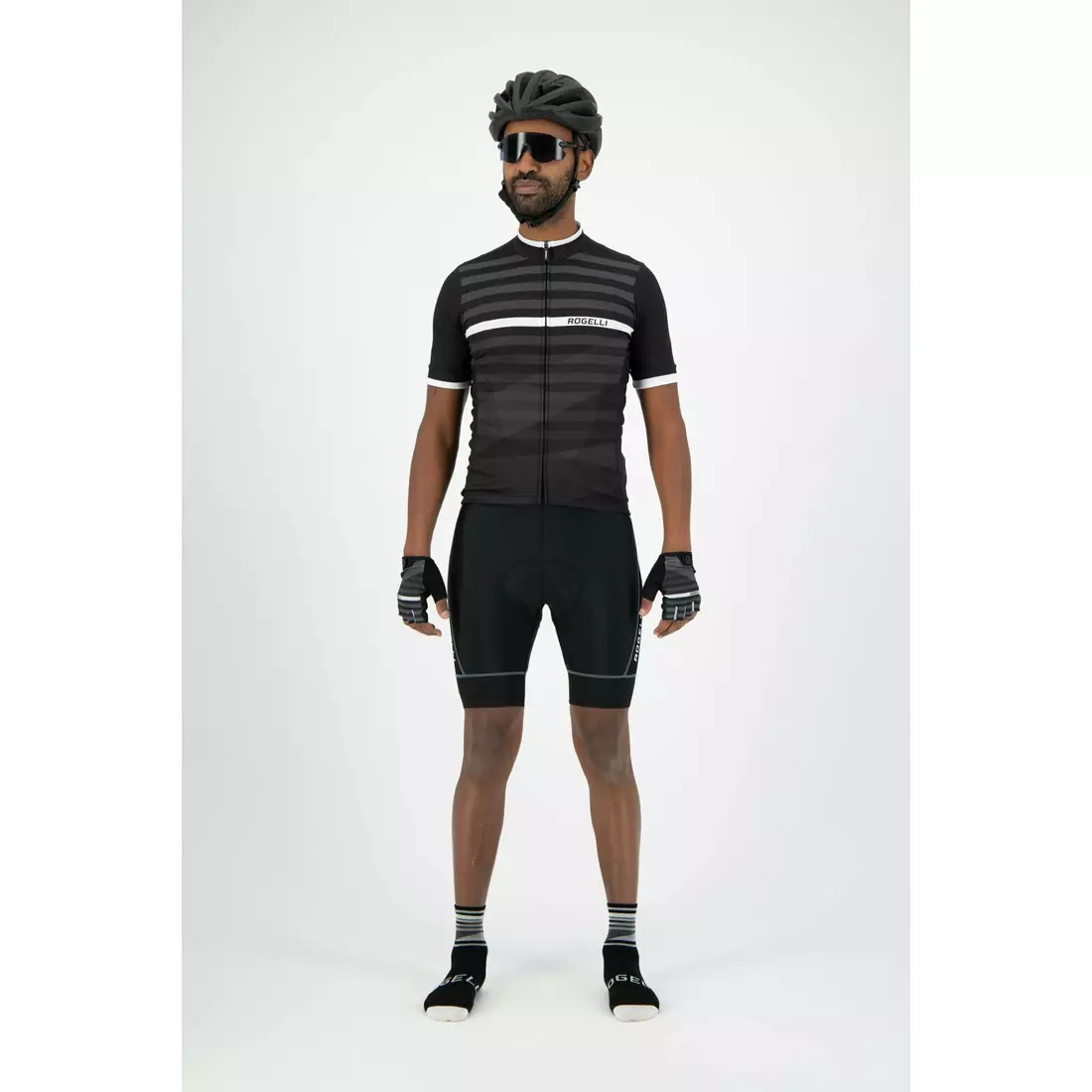 ROGELLI férfi kerékpáros póló STRIPE white/black 001.100
