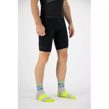 ROGELLI férfi kerékpáros zokni STRIPE sárga fluor