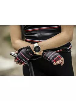 ROGELLI női kerékpáros kesztyű STRIPE red/black 
