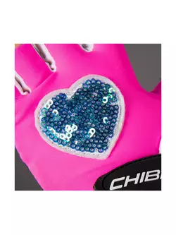 CHIBA COOL KIDS gyermek kerékpáros kesztyű rózsaszín / szív