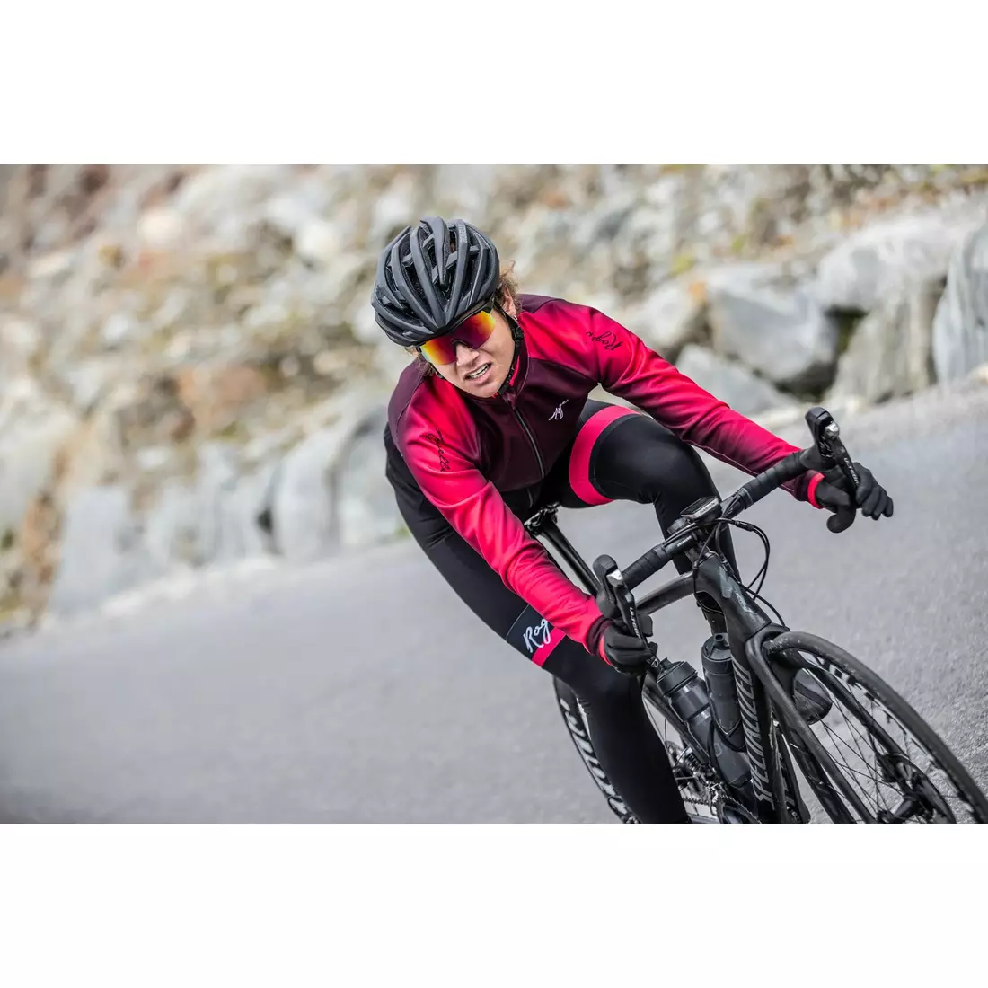 ROGELLI női téli kerékpáros nadrág SELECT black/pink