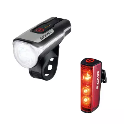 SIGMA készlet kerékpár lámpák AURA 80 USB + BLAZE black/silver