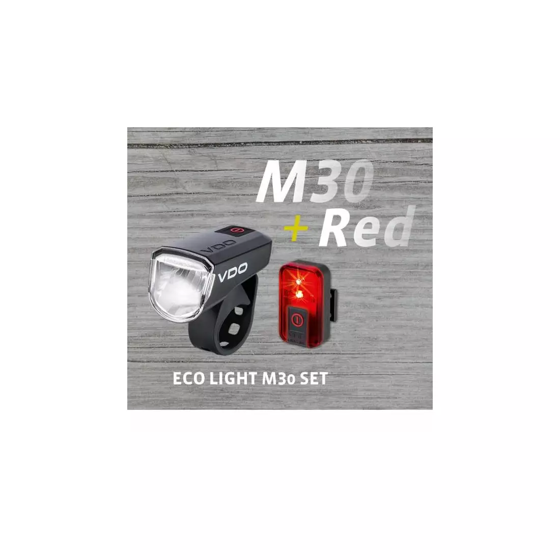 VDO M30+ECO LIGHT RED készlet kerékpár lámpák