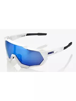 100% sport szemüveg SPEEDTRAP (HiPER Blue Multilayer Mirror Lens) Matte White STO-61023-407-01