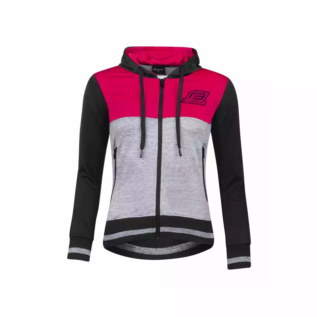FORCE ADRIANA női sport pulóver, fekete és rózsaszín