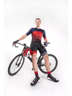 FORCE Férfi kerékpáros rövidnadrág nadrágtartóval ASCENT, fekete és szürke 900300