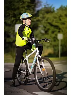 FORCE Gyermek kerékpáros nadrág nadrágtartóval REFLEX LINE KID, fekete 900396