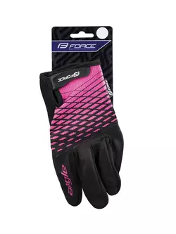 FORCE Női kerékpáros kesztyű MTB ANGLE, rózsaszín és fekete 905723