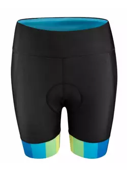 FORCE VICTORY női kerékpáros rövidnadrág betéttel, fekete és kék