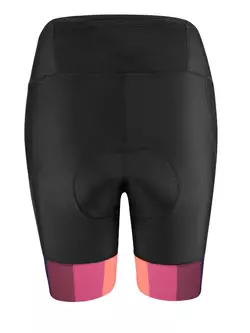 FORCE VICTORY női kerékpáros rövidnadrág betéttel, fekete és rózsaszín
