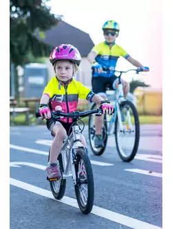 FORCE gyermek kerékpáros mez FORCE KID-3 SQUARE fluo/pink 9001042