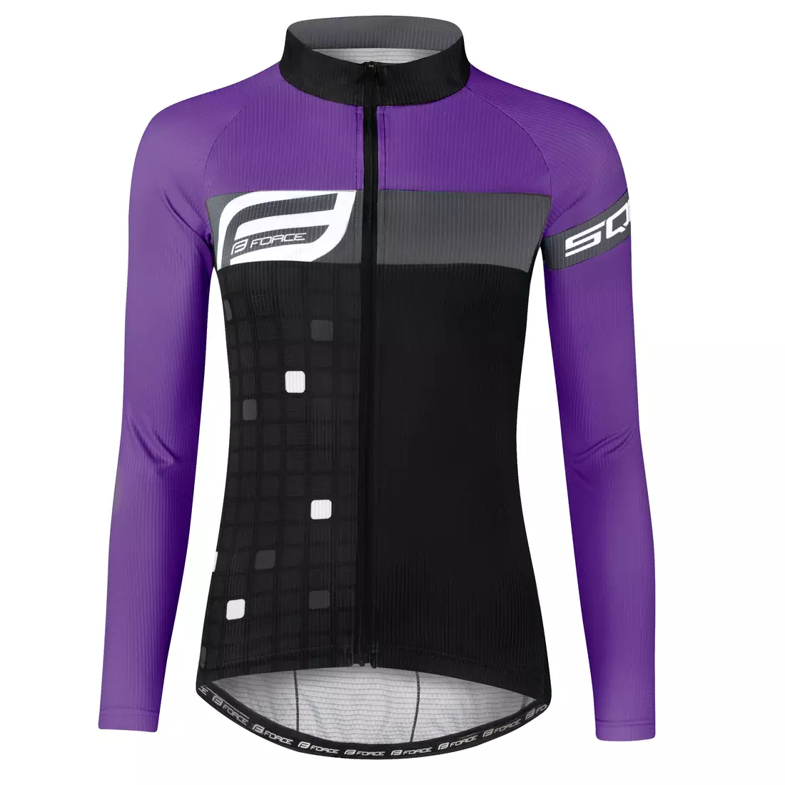 FORCE női kerékpáros mez SQUARE LADY black/purple 9001433