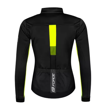 FORCE női kerékpáros kabát FROST, fekete-fluo 899915