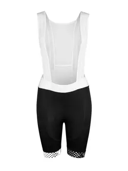FORCE VISION LADY Női kerékpáros rövidnadrág nadrágtartóval, fekete-fehér