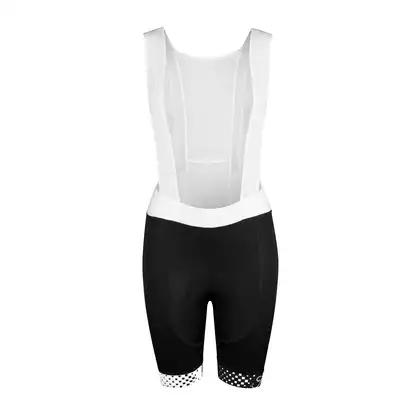 FORCE VISION LADY Női kerékpáros rövidnadrág nadrágtartóval, fekete-fehér