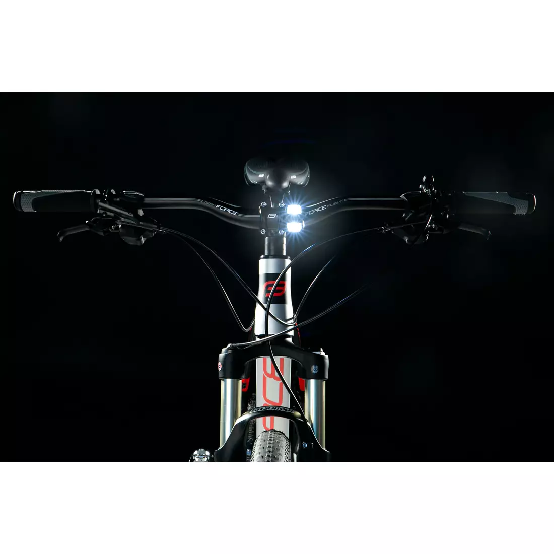 FORCE kerékpár lámpák halmaza AMBIT black 45452