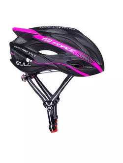 FORCE kerékpáros sisak BULL, fekete és rózsaszín, 902908