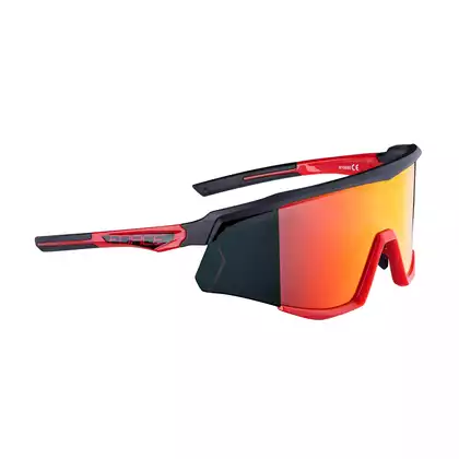 FORCE kerékpáros / sport szemüveg SONIC, fekete és piros, 910950